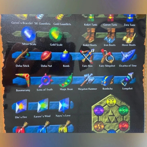 The Legend of Zelda Ocarina of Time - Complete Inventory - Metal Sign - 🌲 🗡️ - Picture 11 of 12